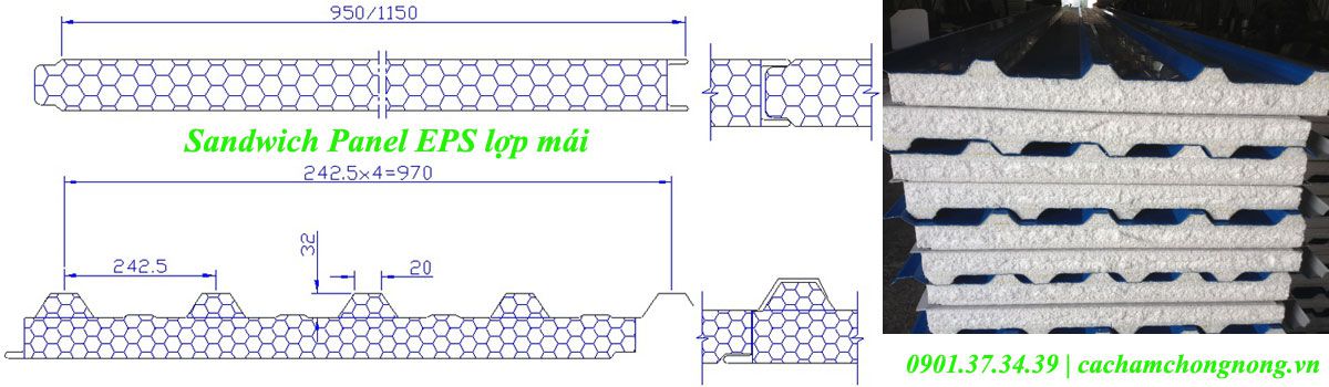 Panel Cách Nhiệt lợp mái, lắp ghép phòng sạch, kho lạnh