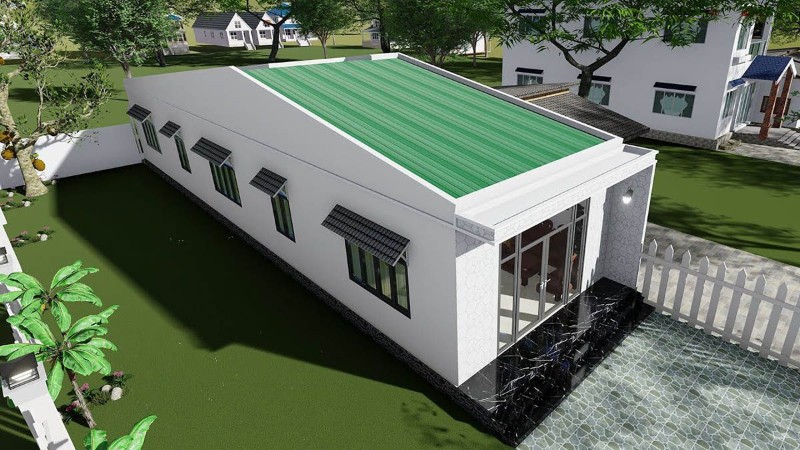 nh&agrave; cấp 4 m&aacute;i tole 3 ph&ograve;ng ngủ