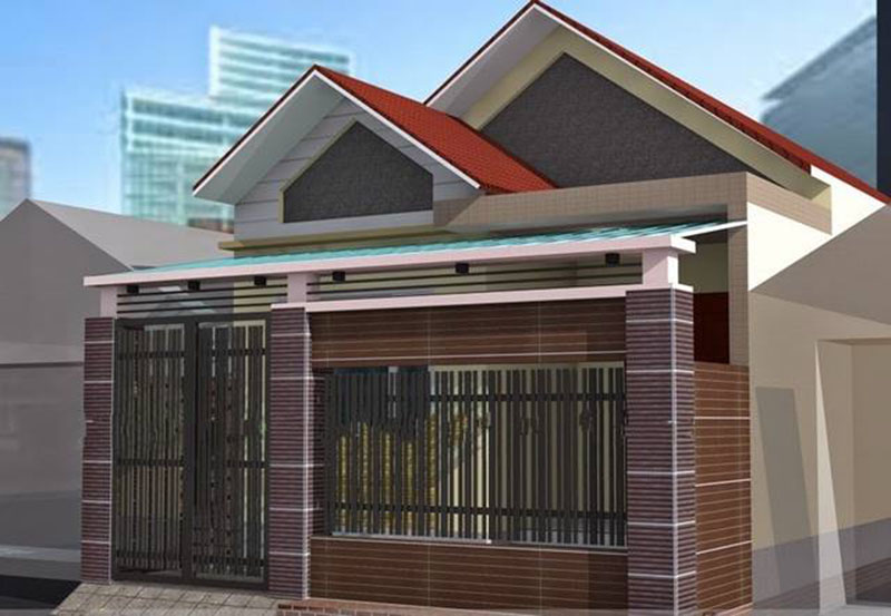 Mẫu số 10 Nhà cấp 4 mái tôn nông thôn mới nhất