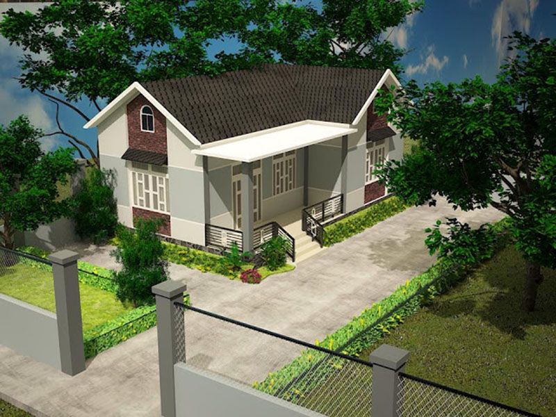 Mẫu số 23 Nhà cấp 4 mái tôn nông thôn mới nhất