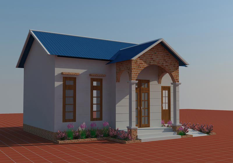 Mẫu số 27 Nhà cấp 4 mái tôn nông thôn mới nhất