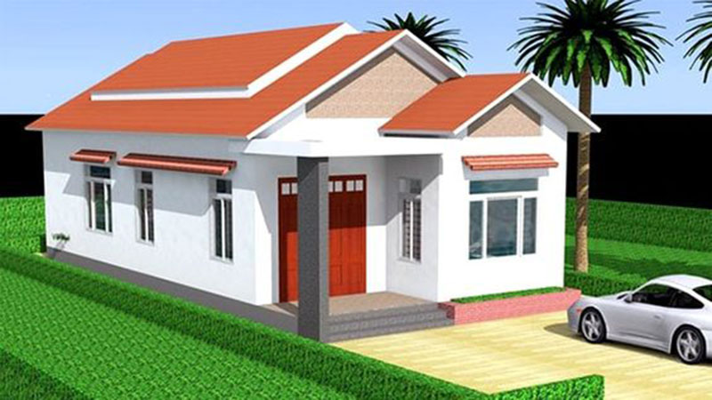 Mẫu số 36 Nhà cấp 4 mái tôn nông thôn mới nhất